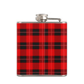 Rode Geometrische Patroonmonogram witte accenten Heupfles (Achterkant)