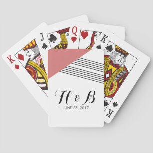 Rode geometrische stripe afspeelkaarten pokerkaarten
