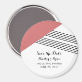 Rode geometrische stripe sparen de Magnet van de D (Voorkant / Achterkant)