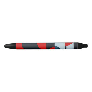 Rode geometrische vormen zwarte inkt pen