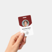 Rode gepersonaliseerde foto, logo, barcode-werknem badge (Handheld)