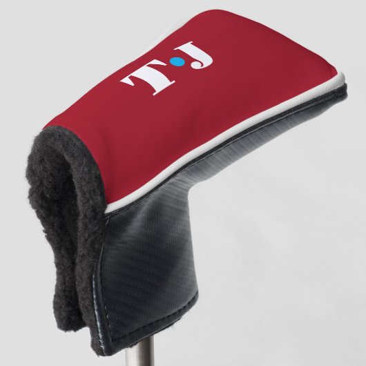 Rode gepersonaliseerde golfheadcover (3/4 voorkant)
