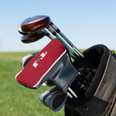 Rode gepersonaliseerde golfheadcover (Insitu)