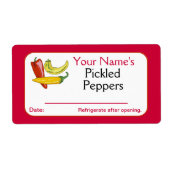 Rode gepersonaliseerde inbliketiketten ingemaakte  etiket (Voorkant)