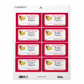 Rode gepersonaliseerde inbliketiketten ingemaakte etiket (Full Sheet)