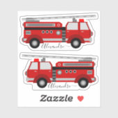 rode, gepersonaliseerde jouw naam sticker (Vel)