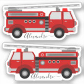 rode, gepersonaliseerde jouw naam sticker (Voorkant)