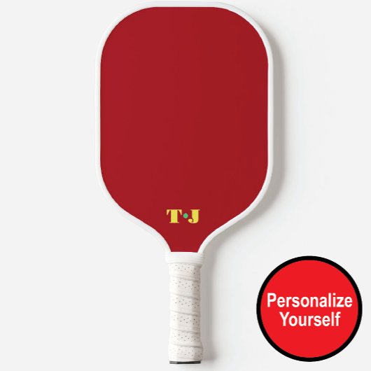 Rode gepersonaliseerde monogrammerde Pickleball-pa Pickleball Paddle