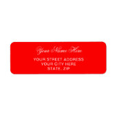Rode gepersonaliseerde retouradres mailinglabels D Etiket (Voorkant)