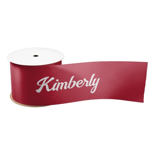 Rode gepersonaliseerde script naam school satijnen lint (Spoel)