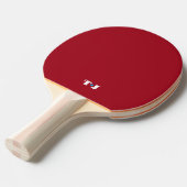 Rode gepersonaliseerde tafeltennisbatje (Voorkant Gekanteld)