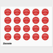 Rode gepersonaliseerde Valentijn Sticker met harte (Vel)