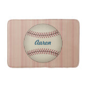 Rode gepersonaliseerde vintage honkbal badmat (Voorkant)