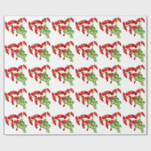 Rode Geranium Bloemen Ontwerp Cadeaupapier (Vlak)