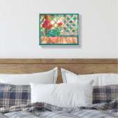 Rode Geranium Canvas Afdruk (Insitu (Slaapkamer))