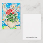 Rode Geranium Notitiekaartje (Voorkant / Achterkant)