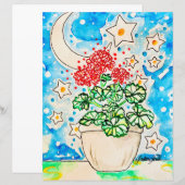 Rode Geranium Poster (Voorkant / Achterkant)