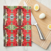 Rode Geranium Strepen Theedoek (Quarter Fold)