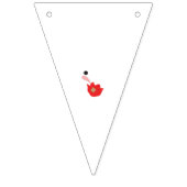 Rode geraniumblaadjes zijn weergegeven in clip-art vlaggetjes (Tweede vlag)