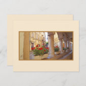 RODE GERANIUMS BIJ COLONNADE / KROATIË Flat Note K Notitiekaartje (Voorkant / Achterkant)