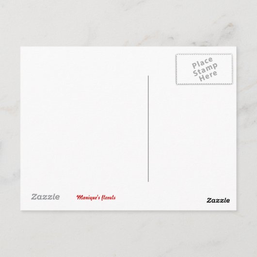 Rode geraniums briefkaart (Achterkant)