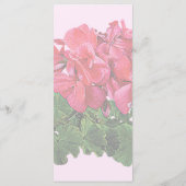 Rode Geraniums en Knoppen Trouwmenu Menu (Achterkant)