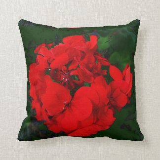 Rode Geraniums Green Pillow door Sharles Kussen