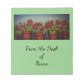 Rode Geraniums in kleipotten Notitieblok (Voorkant)
