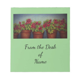 Rode Geraniums in kleipotten Notitieblok