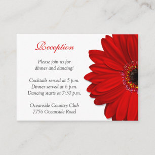 Rode Gerber Daisy Bruiloft Receptie Kaart