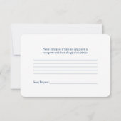 Rode Gerber Daisy Marine Blauw Lint Bruiloft RSVP (Achterkant)