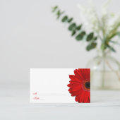 Rode Gerber Daisy trouwplaats kaarten Plaatskaartje (Staand voorkant)