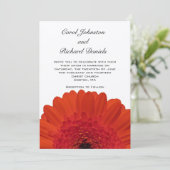 Rode Gerber Daisy Wedding Invitation Kaart (Staand voorkant)