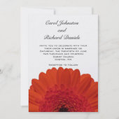 Rode Gerber Daisy Wedding Invitation Kaart (Voorkant)