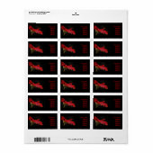 Rode Gerbera Bloem Bruiloft Adresetiketten Etiket (Full Sheet)