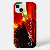 Rode gerbera daisy bloem fotoscript aangepaste naa Case-Mate iPhone case (Achterkant)