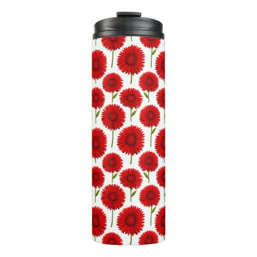 Rode Gerbera Daisy Boeket Thermosbeker (Voorkant)