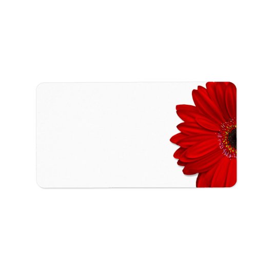 Rode Gerbera Daisy Bruiloft Blank Adres Label (Voorkant)
