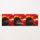 Rode gerbera daisy flower voeg jouw naam script ve yogamat (Voorkant (horizontaal))