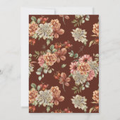 Rode Gerbera en White Dahlia Wedding Kaart (Achterkant)