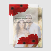 Rode Gerbera Gerber Daisy Flower Wedding Vellum Uitnodigingen (Offset (Koppel))