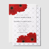 Rode Gerbera Gerber Daisy Flower Wedding Vellum Uitnodigingen (Offset (Uitnodiging))