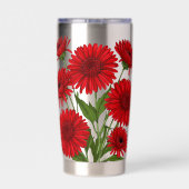 Rode Gerbera Madelief Boeket Geïsoleerde Drinkbeker (Achterkant)