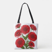 Rode Gerbera Madelief Boeket Tote Bag (Achterkant)