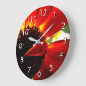 Rode gerbera madeliefje bloem foto mooi modern grote klok (Hoek)