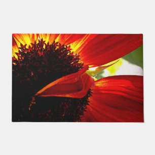 Rode gerbera madeliefje bloem foto vet modern stij deurmat