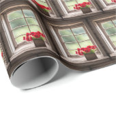 Rode Gerbera madeliefjes in boerenraam Cadeaupapier (Rol Hoek)