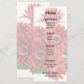 Rode Gerbera Madeliefjes Menu (Voorkant / Achterkant)