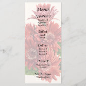 Rode Gerbera Madeliefjes Menu (Voorkant)