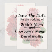 Rode Gerbera Madeliefjes Save The Date (Voorkant / Achterkant)